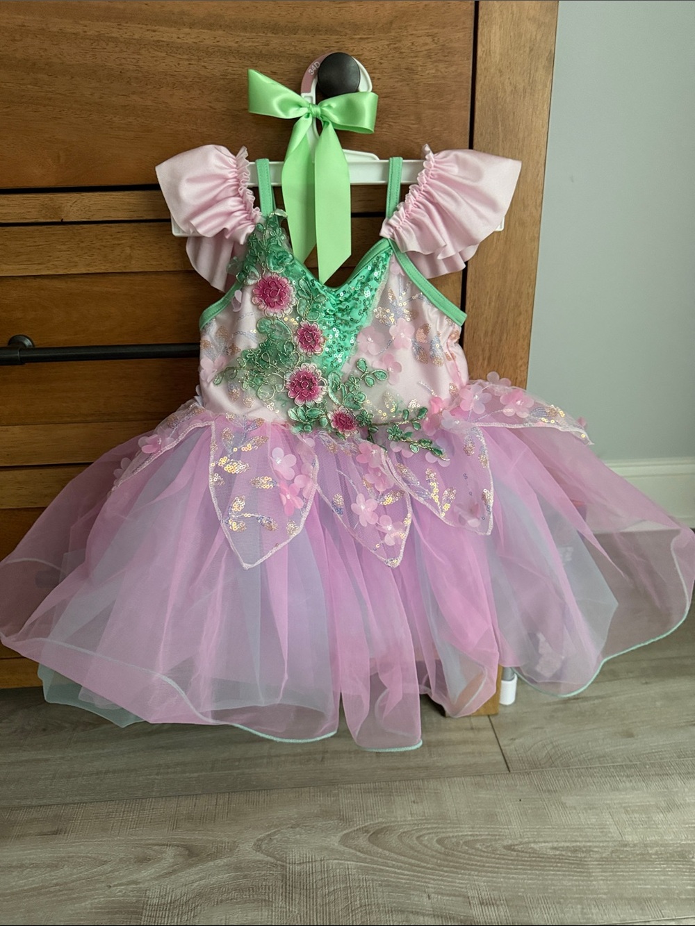 Glamour Costumes Dance Tutu- Toddler Girl Size SC- Green/Pink Floral